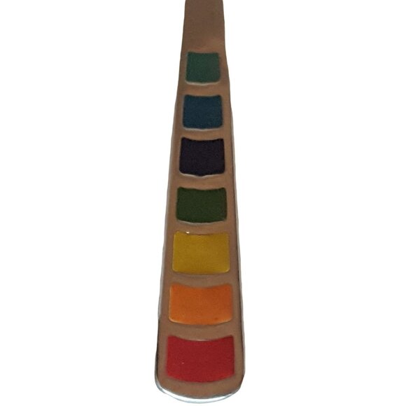 Fiesta MASQUERADE Stainless Homer Laughlin Silverware Flatware Oval Soup Spoon 8 - Picture 2 of 5